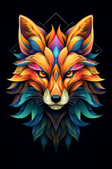 Wall Mural - Fox colorful artwork