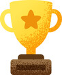 School gold star cup cartoon student concept isolated  illustration