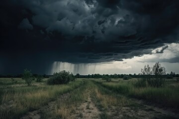 Wall Mural - Storm clouds over city