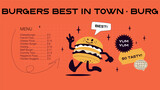 Fototapeta  - Best Burger Menu Banner Template