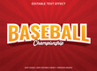 © Fuadi Alhusini - baseball champhionship text effect template with 3d bold type style and retro concept use for brand and logotype