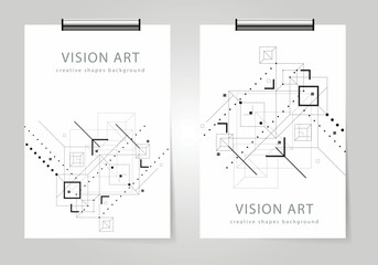 Aufkleber - Connect digital background of dots, lines and squares. Plexus big data. Network abstract technology science background. Vector illustration