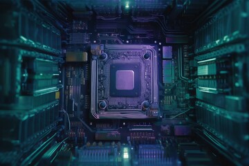 Inside computer chip digital. Generate Ai