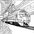 Line art train in motion. Train Line Drawing Clip Art. Png line art train.