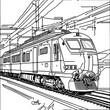 Line art train in motion. Train Line Drawing Clip Art. Png line art train.