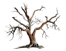 Beautiful Dead Tree For Halloween On Transparent Background