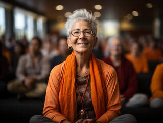 Wall Mural - old woman doing yoga