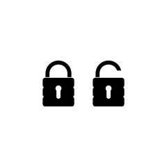 Poster - Locked and unlocked padlock icon isolated on transparent background