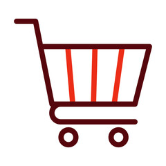 Cart Thick Line Two Colors Icon Design