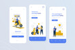 © Ilusiku studio - Shipping service business mobile onboard screen ui template