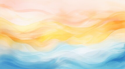 Wall Mural - pastel colourful abstract watercolour sea waves background