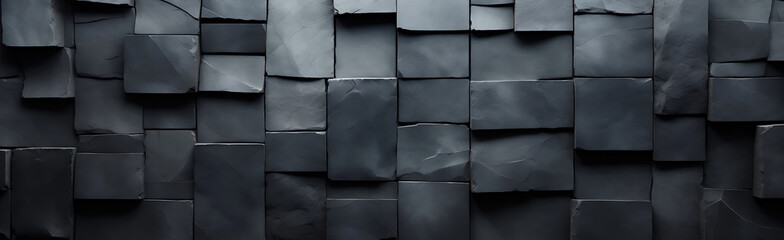 Wall Mural - black brick wall background