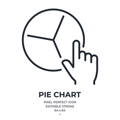 Wall Mural - Pie chart editable stroke outline icon isolated on white background flat vector illustration. Pixel perfect. 64 x 64.