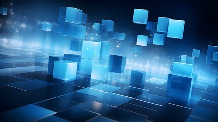 Wall Mural - bright blue business background, ai generative
