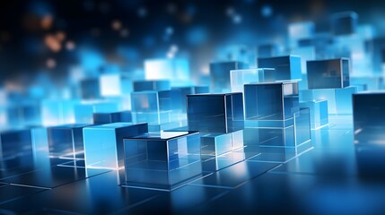 Wall Mural - bright blue business background, ai generative