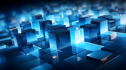 Wall Mural - bright blue business background, ai generative
