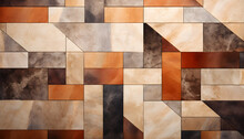 Geometric Marble Mosaic Inlay: Abstract Mixed Wall Tiles With Artificial Stone Textures