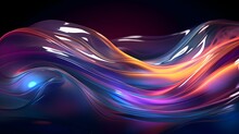 Holographic Neon Fluid Waves, AI Generative