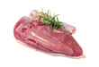 Raw Duck Fillet, Fresh Uncooked Duck Breast Red Meat with Skin, Uncooked Poultry Filet