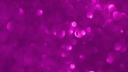Wall Mural - Magenta Bokeh and Particles Motion Background. Abstract movement of blurry circles with light spots. Amazing dreamslike backdrop.