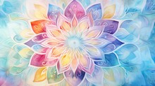 Mandala Background Watercolour In Pastel Light Colour