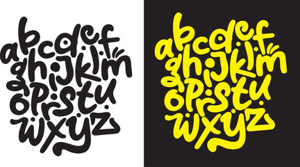 Canvas Print - Vector hand drawn typeface in graffiti style