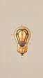 © 2D_Jungle - 2D light bulb idea logo on white background.generative AI