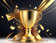 © 2D_Jungle - Golden trophy for the winner's celebration.generative ai
