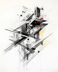 Wall Mural - Architectural Abstractions: A Fusion of Shapes and Space