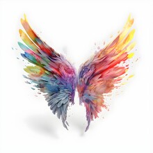 A Colorful Wings With White Background
