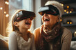 © kalafoto - grandmother using vr with kids
