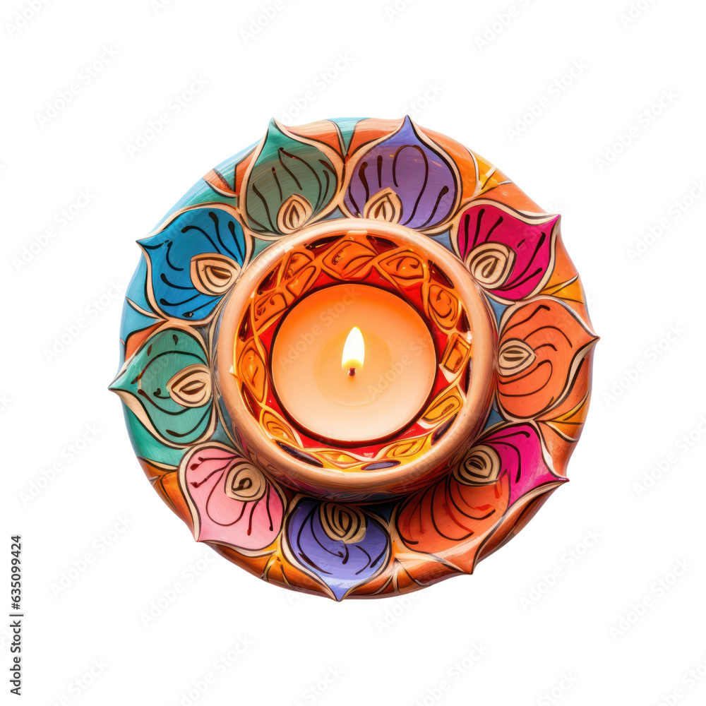 Diya lamp isolated on white transparent background, PNG. Diwali ...