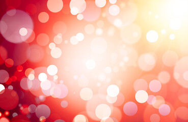 Wall Mural - abstract red background with bokeh defocused lights.