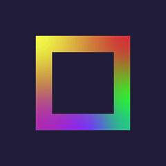 Wall Mural - Colorful rainbow gradient square frame icon. Vector illustration.