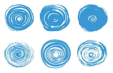 Canvas Print - A set of circles drawn as if with a felt-tip pen or a brush