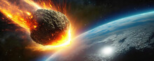 Flying Meteor Hitting The Earth