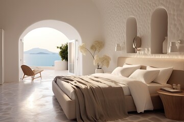 Sticker - a bedroom in a luxurious Santorini villa