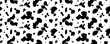 © Anastasiia Hevko - Black random spots vector seamless pattern. Brush irregular black smears, seamless horizontal banner. Spotted cow or dalmatian skin ornament. Irregular abstract texture with hand drawn spots