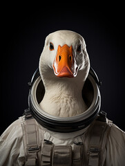 Wall Mural - A Goose Dressed Up as an Astronaut in a Spacesuit