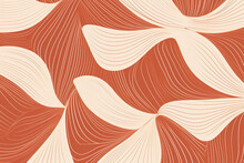 Minimalist Line Art Pattern With Delicate Italian Terra Cotta Lines Forming Abstract Shapes And Patterns