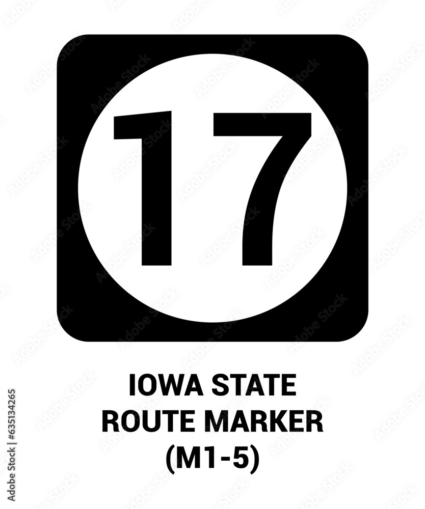 Iowa Road Signs Examples IOWA STATE ROUTE MARKER Guide sign US ROAD SYMBOL SIGN MUTCD Stock ...
