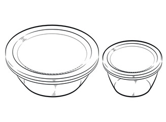 Sketch Bowl Food Lunchbox Plastic Storage