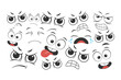 © Hasyim - Vector illustration of cute and sad emoticon background.