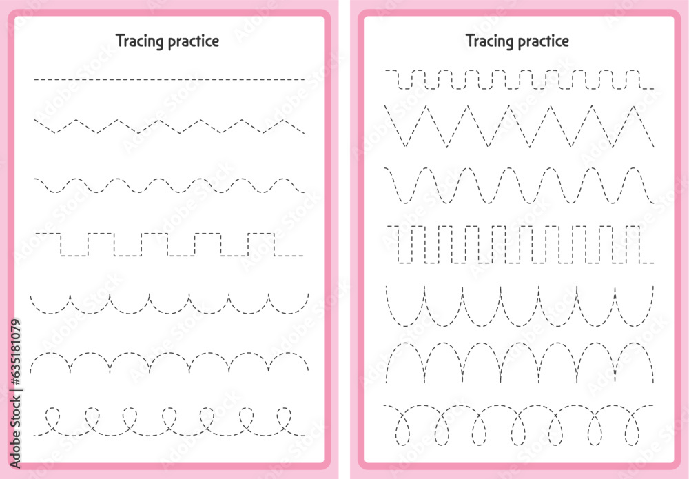 Preschool tracing worksheet for handwriting motor skills. Basic Tracing