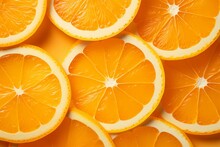 Juicy Ripe Orange Cut Into Layers