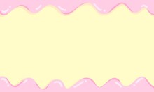 Cute Pink Chocolate Splash In Yellow Background Illustration