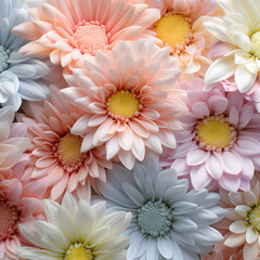 Wall Mural - Pattern of pastel beautiful flowers. Beautiful poster