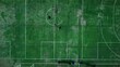 PLayers playing on green soccer field, lawn, aerial drone copter top view