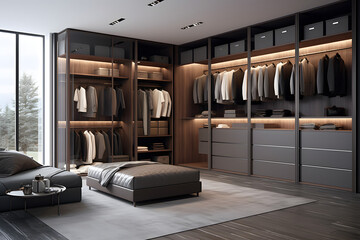 Minimalist dressing room with beautiful and elegant colors