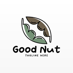 Sticker - Nut logo design concept template. Food logo design.  Nut logo template